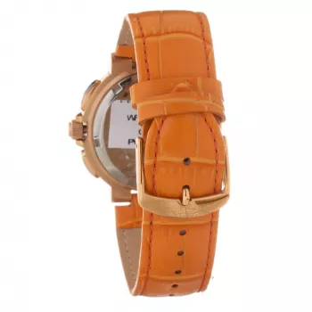 FOLLI FOLLIE Sieviešu pulkstenis WF13R002SEN 40mm Roze zelts Nerūsējošais tērauds Balta āda