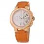 FOLLI FOLLIE Sieviešu pulkstenis WF13R002SEN 40mm Roze zelts Nerūsējošais tērauds Balta āda