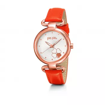 FOLLI FOLLIE Sieviešu pulkstenis WF15R029SPNA 32mm Roze zelta nerūsējošais tērauds Rozā āda