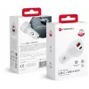 Forcell Carbon CC50-1A1C 38W USB-C PD + USB-A QC 3.0 autolādētājs - balts
