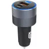 Forcell F-Energy 65 auto lādētājs 65 W, 2x USB-C (PD 3.0) un 1x USB-A (QC 4.0), pelēks