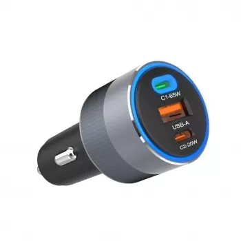 Forcell F-Energy Alu Car Charger 2 x Type C + USB A PD QC4 SFC 2.0 4.5A 85W