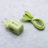 Forcell F-Energy GaN III VT-41 33 W GaN sienas lādētājs, 1x USB-C PD 3.0/PPS un 1x USB-A QC 4.0, zaļš