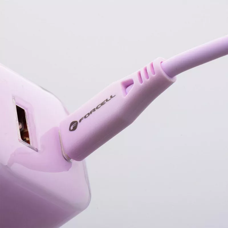 Forcell F-Energy GaN III VT-41 33W 1x USB-C 1x USB-A PD 3.0 QC 4.0 sienas lādētājs violets