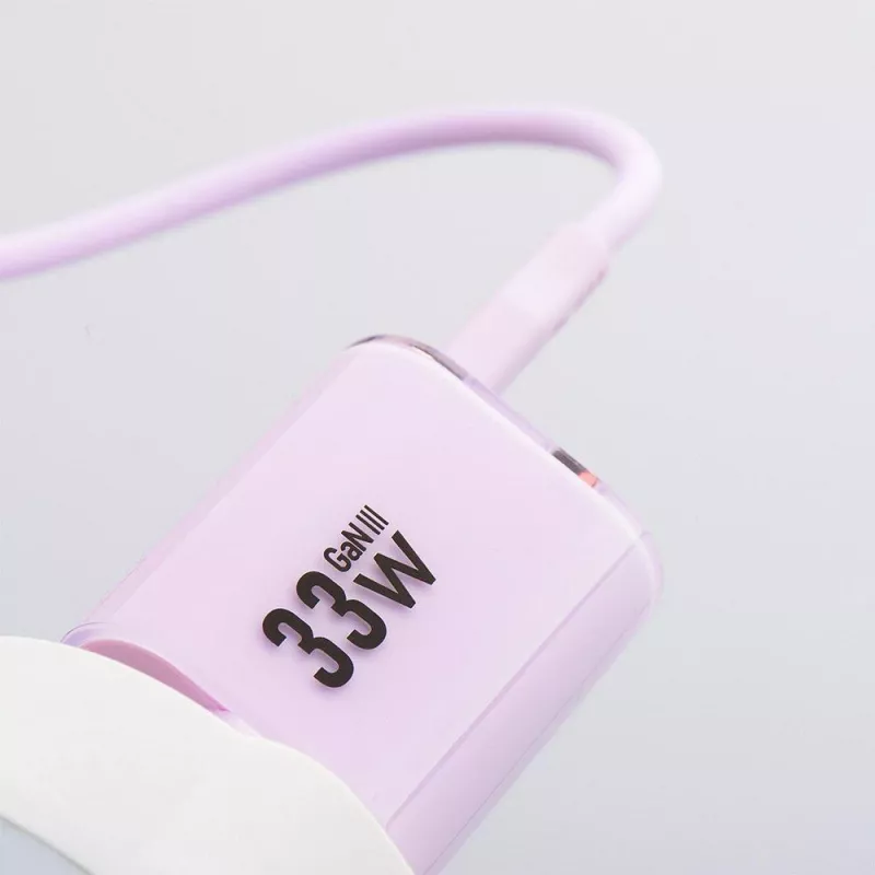 Forcell F-Energy GaN III VT-41 33W 1x USB-C 1x USB-A PD 3.0 QC 4.0 sienas lādētājs violets