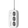 Forcell F-Energy VT-PS03 viedais pagarinātājs, 3x Schuko kontaktligzdas, USB-C PD 30W, 3x USB-A QC 3.0, Wi-Fi, Tuya lietotnes vadība, 2500W/10A