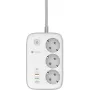Forcell F-Energy VT-PS03 viedais pagarinātājs, 3x Schuko kontaktligzdas, USB-C PD 30W, 3x USB-A QC 3.0, Wi-Fi, Tuya lietotnes vadība, 2500W/10A