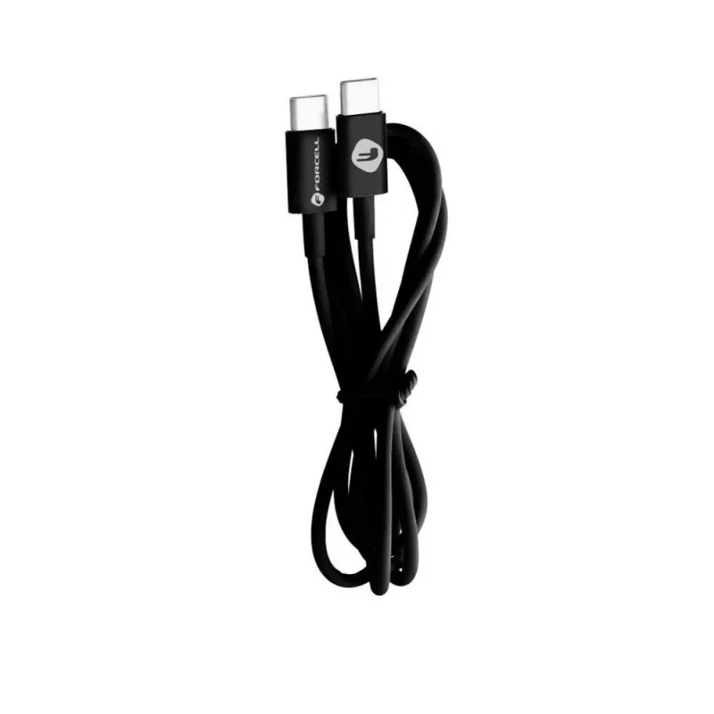 Forcell USB-C to USB-C kabelis F-Energy QC PD Tube 1m C293 Melns