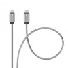 Forcell USB-C uz USB-C kabelis F-Energy QC4.0 PD 5A 100W E-Mark Metāls 1m Sudrabs C239