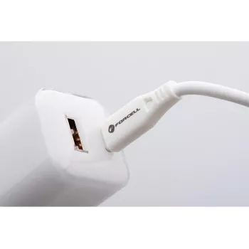 Forcell VT-41 GaN III 33W sienas lādētājs ar 1x USB-C PD 3.0 un 1x USB-A QC 4.0 (balts)