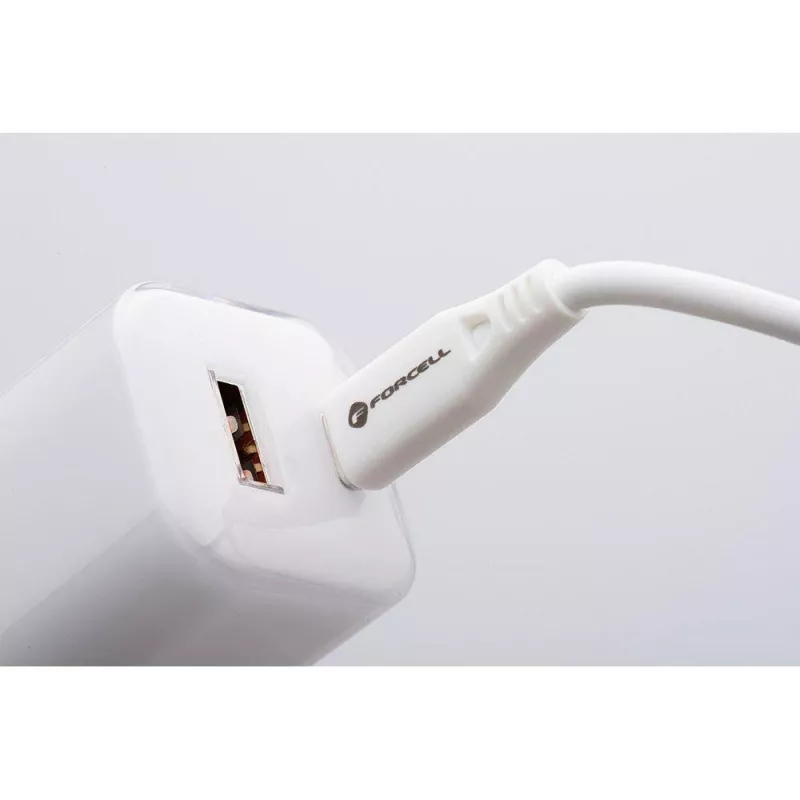 Forcell VT-41 GaN III 33W sienas lādētājs ar 1x USB-C PD 3.0 un 1x USB-A QC 4.0 (balts)