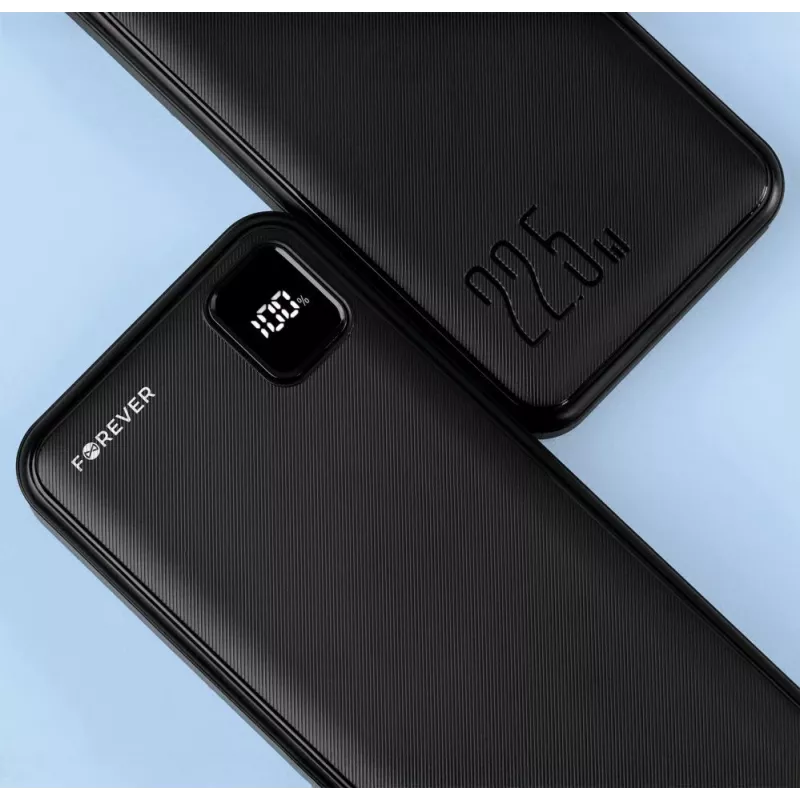 Forever Power Bank TB-300L PD QC 22.5W 20000 mAh Melns