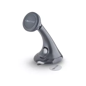 FOREVER Universal MH-100 Auto tālruņa turētājs ar piesūcekni, 360° rotāciju, teleskopisko sviru, piemērots 50-90mm viedtālruņiem, melns
