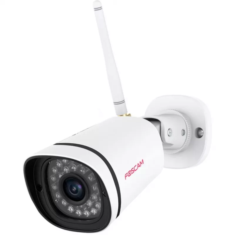 FOSCAM FN7108W-B4-1T 8 kanālu bezvadu NVR drošības sistēma ar 4x FI9910W 1080P ložu kamerām, 1TB HDD, balta