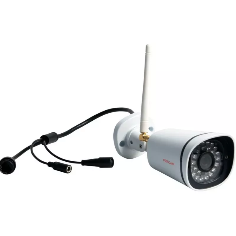 FOSCAM FN7108W-B4-1T 8 kanālu bezvadu NVR drošības sistēma ar 4x FI9910W 1080P ložu kamerām, 1TB HDD, balta