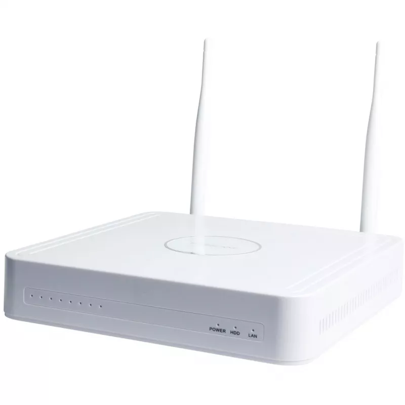 FOSCAM FN7108W-B4-1T 8 kanālu bezvadu NVR drošības sistēma ar 4x FI9910W 1080P ložu kamerām, 1TB HDD, balta