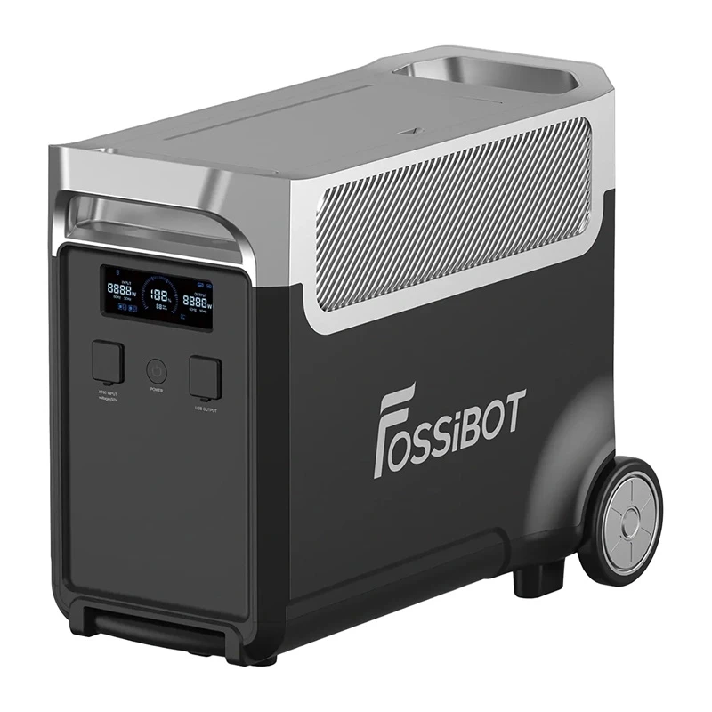 FOSSIBOT FB3840 3840Wh LiFePO4 pārnēsājama enerģijas stacija 2200W tīra sinusoidāla maiņstrāvas izeja, saules enerģijai gatava, paplašināma baterija