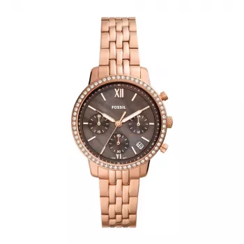 Fossil Carlie Mini Sieviešu Kvarca Pulkstenis ES5218 36mm Roza Zelts Toņa Nerūsējošais Tērauds