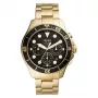 Fossil FS5727 Vīriešu hronogrāfa kvarca pulkstenis 46mm melns ciparnīca melna āda