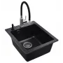 Franke SQS100+5543+DS+AF Simplex izlietne ar maisītāja krānu un ziepju dozatoru, melna (Onyx)