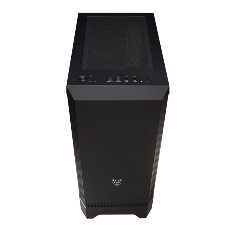 FSP CMT260 ATX vidēja torņa spēļu korpuss - rūdīts stikls, melns