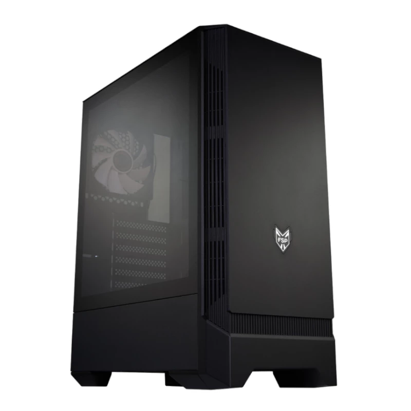 FSP CMT260 ATX vidēja torņa spēļu korpuss - rūdīts stikls, melns