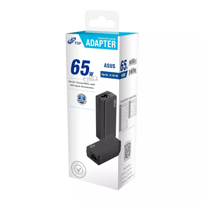 FSP PRO 65W universāls klēpjdatora adapteris – Asus