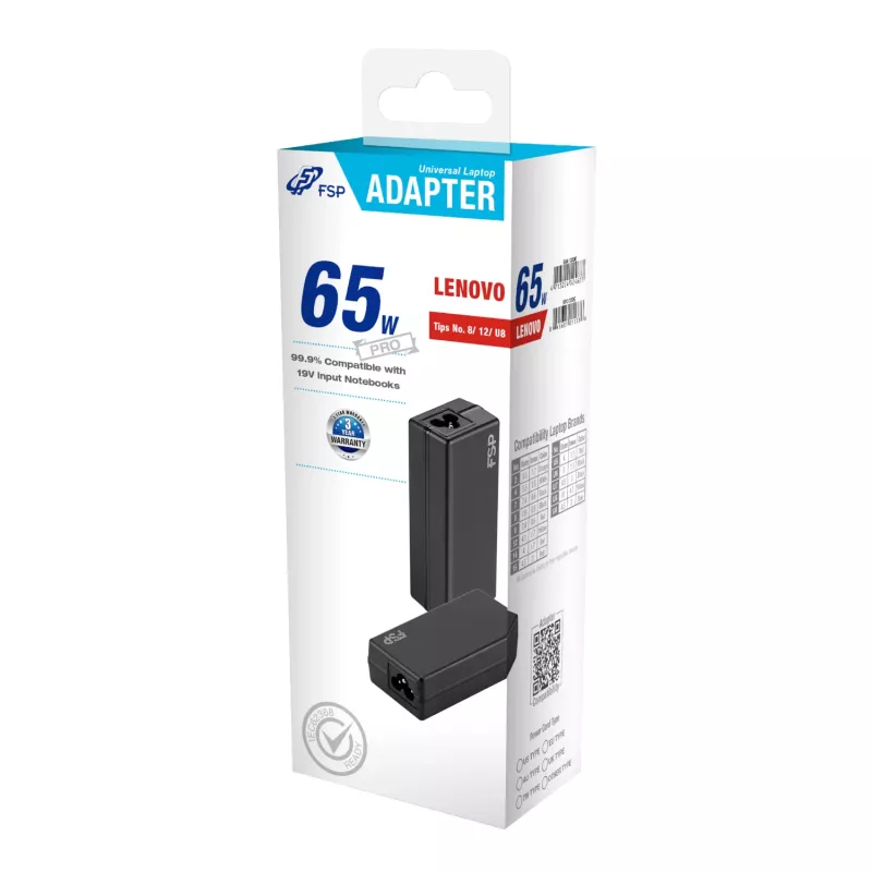 FSP PRO 65W universāls klēpjdatora adapteris – Lenovo