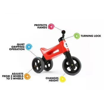 FUNNY WHEELS Rider Super Sport 2-in-1 līdzsvara velosipēds / trīsritenis, oranžs