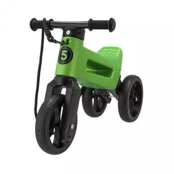 Funny Wheels Rider Super Sports līdzsvara velosipēds, zaļš, 2-in-1 pārveidojams, 10 collu EVA riteņi