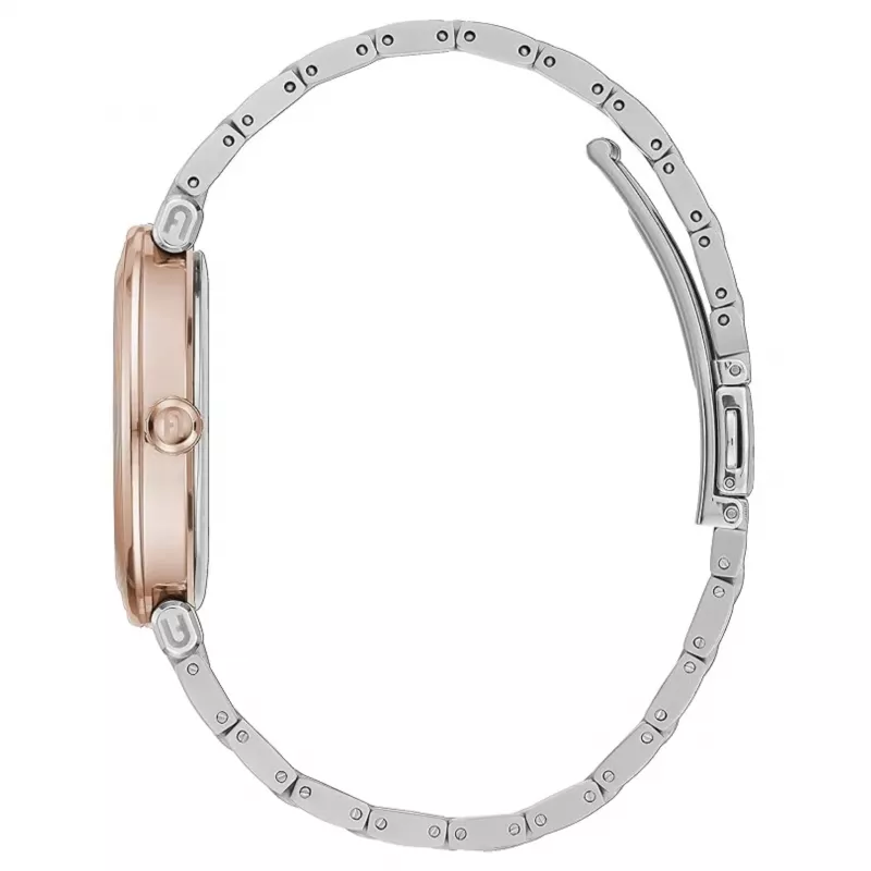 FURLA Arco Chain sieviešu kvarca pulkstenis 38mm nerūsējošā tērauda sieta aproce rozā zelta tonī