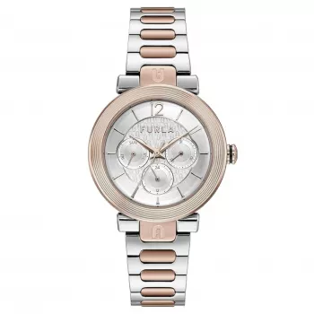 FURLA Arco Chain sieviešu kvarca pulkstenis 38mm nerūsējošā tērauda sieta aproce rozā zelta tonī