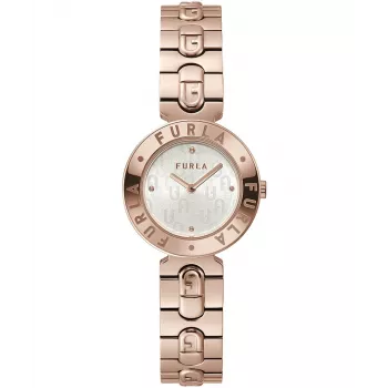 FURLA Arco Mini Sieviešu kvarca pulkstenis WW00004008L3 30mm Sudraba balts ciparnīca Melna ādas siksniņa