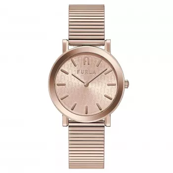 Furla Arco Sieviešu kvarca pulkstenis 38mm rozā zelta nerūsējošais tērauds rozā āda