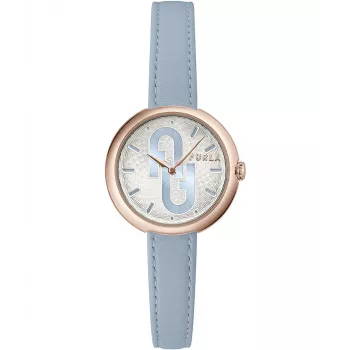 FURLA Giada Sieviešu Kvarca Analogais Pulkstenis 32mm Sudraba Ciparnīca Rozā Ādas Siksniņa WW00005005L3