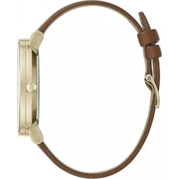 FURLA Giada Sieviešu kvarca pulkstenis WW00003002L2 38mm Sudraba ciparnīca Zila ādas siksniņa