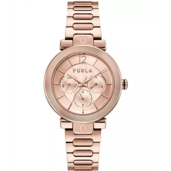 FURLA Giada sieviešu kvarca pulkstenis WW00011006L3 38mm Sudrabs Rozā Āda
