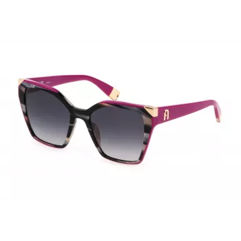 Furla SFU686V5405GZ Sieviešu kaķacs formas saulesbrilles Havana brūns gradients 54mm