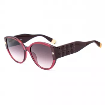 FURLA SFU784-570AFD Sieviešu saulesbrilles Havana acetāta rāmis Brūnas gradienta lēcas 57/19/140 mm