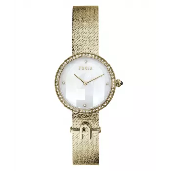 FURLA Sieviešu Arco Chain Pulkstenis WW00022001L2 32mm Nerūsējošais Tērauds Sudraba Saules Stari Ciparnīca
