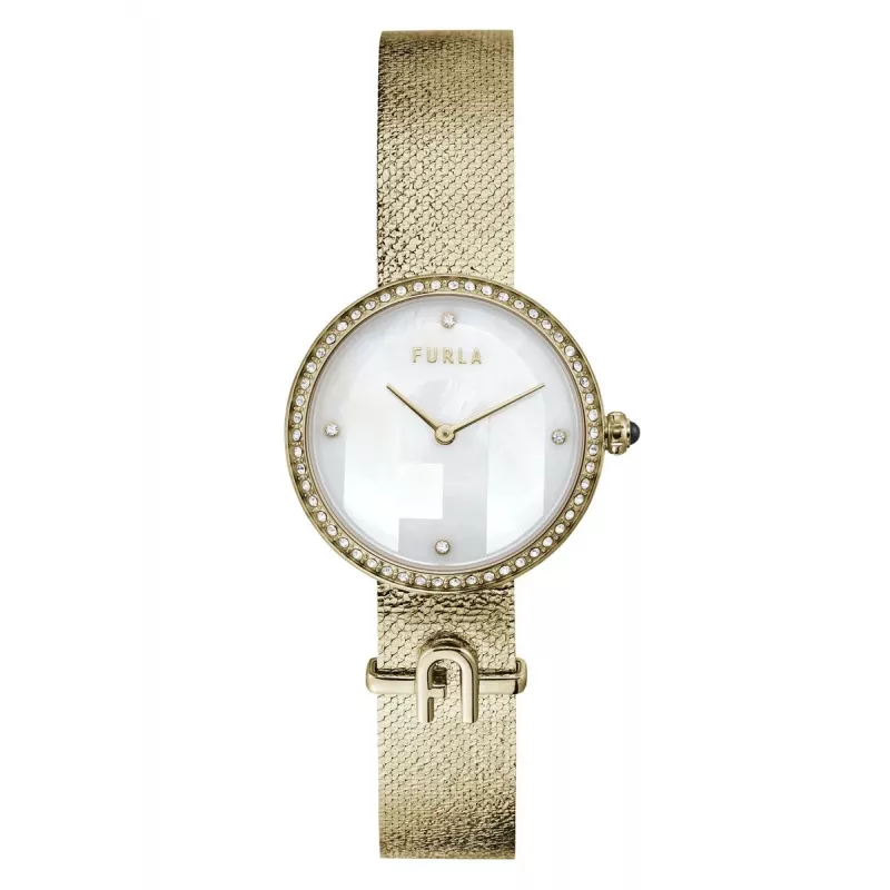 FURLA Sieviešu Arco Chain Pulkstenis WW00022001L2 32mm Nerūsējošais Tērauds Sudraba Saules Stari Ciparnīca