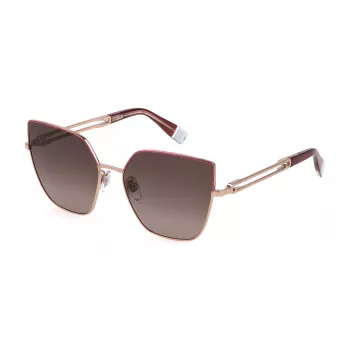 FURLA Sieviešu Kaķacs Saulesbrilles SFU690-580SHP Havana Brūns Acetāta Rāmis Brūns Gradienta Lēcas 58/17/135 mm