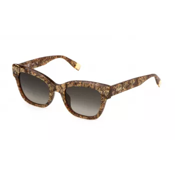 FURLA Women's Sunglasses SFU814-520V83 Brown Havana Butterfly 52mm