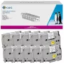 G&G 20101 saderīga Brother TZe-221 etiķešu lente, 9mm x 8m, melna uz balta, laminēta, 10 iepakojumā