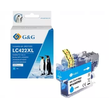 G&G saderīga zilas tintes kasetne Brother LC422XLC (augsta ietilpība, 1500 lappuses) - 20585
