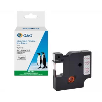 G&G saderīga Dymo D1 etiķešu lente 12mm x 7m sarkans uz caurspīdīga (45012/S0720520) 5DY45012-TD