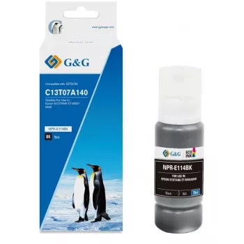 G&G saderīga tintes pudele Epson 114/C13T07A140 EcoTank, melna, 70ml, augsta ražība (19371)