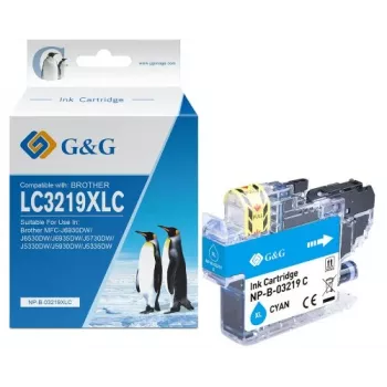 G&G saderīga tintes kasetne Brother LC-3219C Cyan (13992) – 1500 lappušu ražība