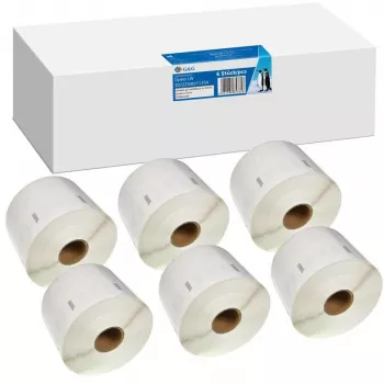 G&G saderīgas etiķešu ruļļi 32x57mm melns uz balta, 6 ruļļi x 1000 etiķetes, Dymo 11354/S0722540