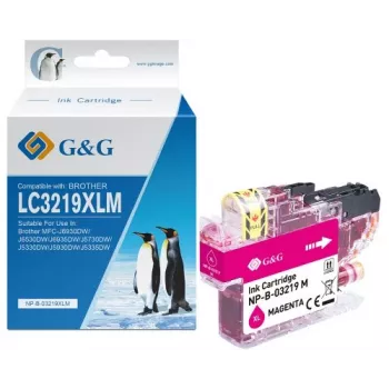 G&G saderīga fuksīna krāsas tintes kasetne Brother LC-3219M (augsta ražība, 1500 lappuses) 13991